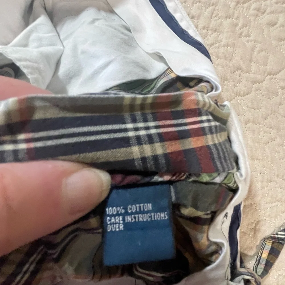 Polo by Ralph Lauren Mens Plaid‎ Green Navy Madras Shorts Size 44B